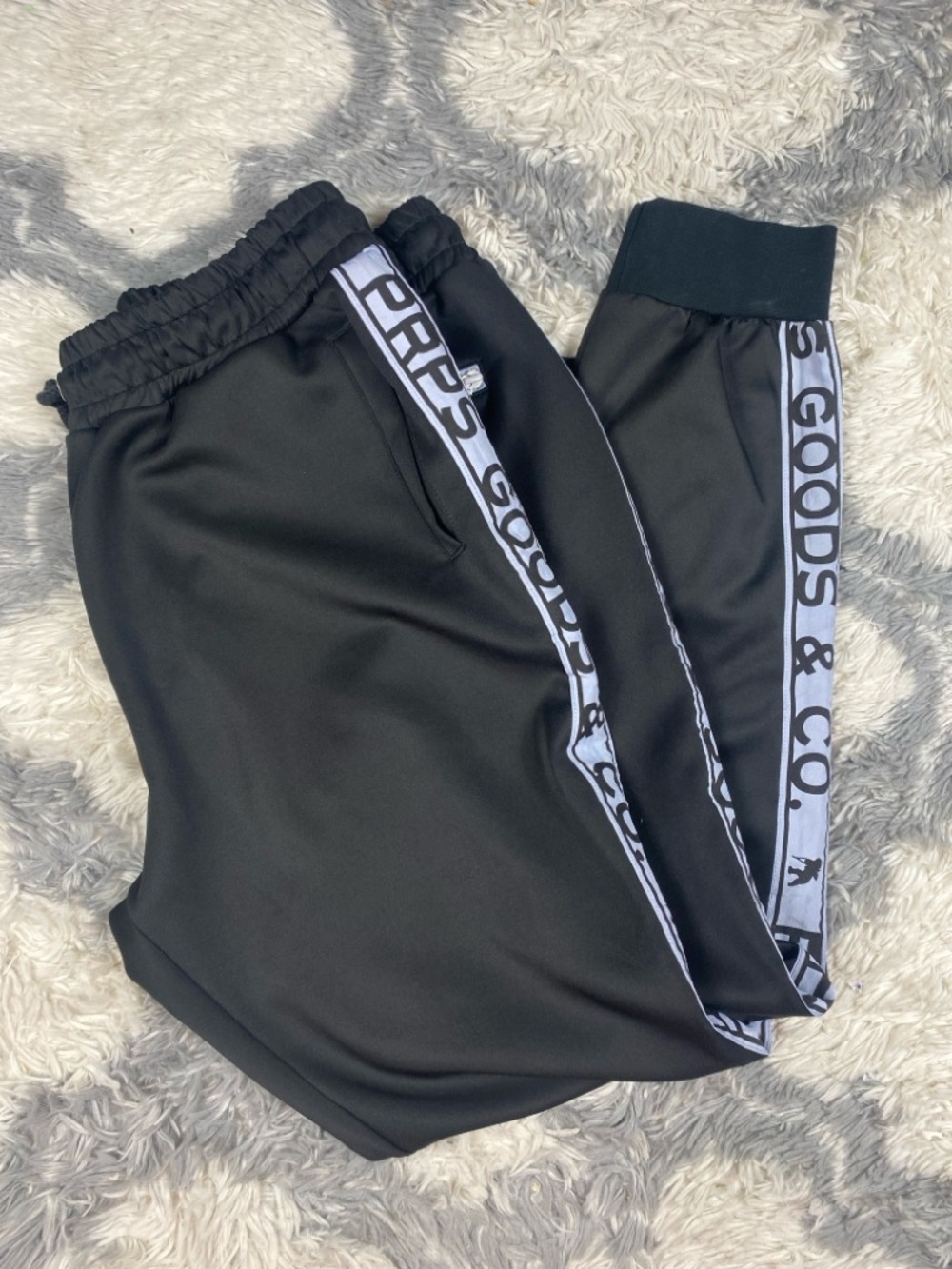 Prps Company  Track Pants Large 2XL Black  Logo Tape